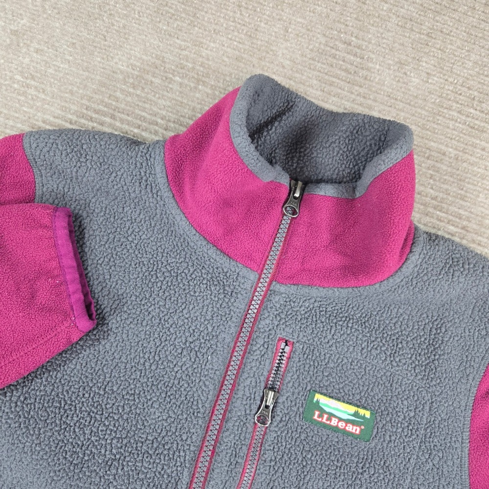 LL Bean Womens Small Purple Grey Polartec Quarter Zip Fleece Pullover 501068